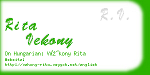 rita vekony business card